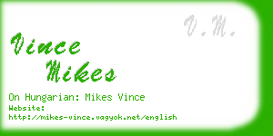 vince mikes business card